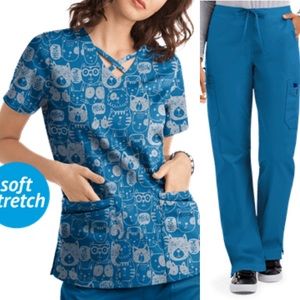 UA Butter Soft Stretch Scrubs Cat Print